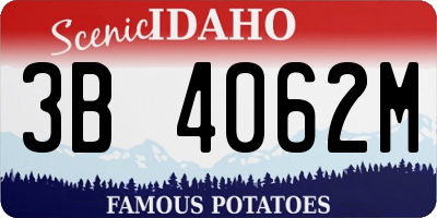 ID license plate 3B4062M