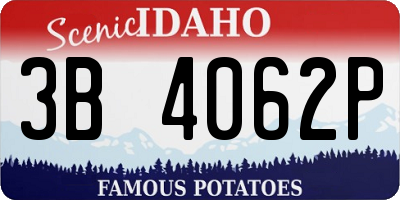 ID license plate 3B4062P
