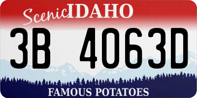 ID license plate 3B4063D