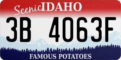 ID license plate 3B4063F