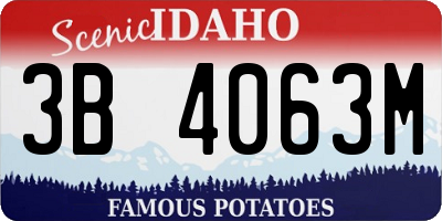 ID license plate 3B4063M