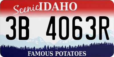 ID license plate 3B4063R