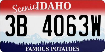 ID license plate 3B4063W