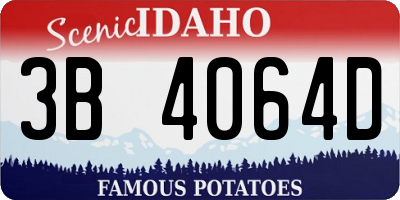 ID license plate 3B4064D