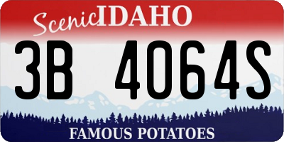 ID license plate 3B4064S