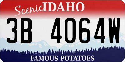 ID license plate 3B4064W