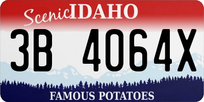 ID license plate 3B4064X