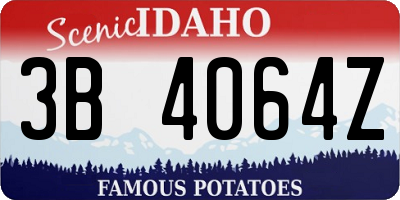 ID license plate 3B4064Z