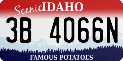 ID license plate 3B4066N