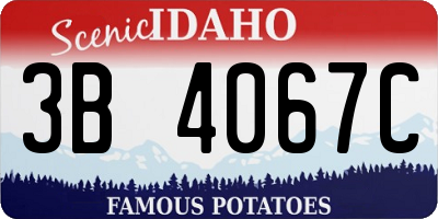 ID license plate 3B4067C