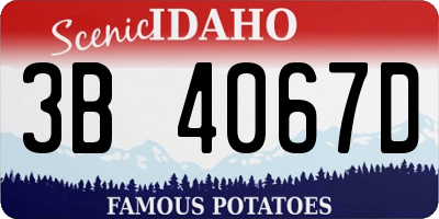 ID license plate 3B4067D