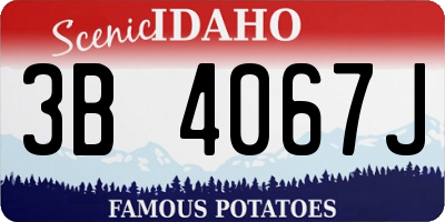 ID license plate 3B4067J