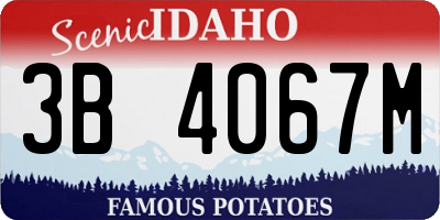 ID license plate 3B4067M