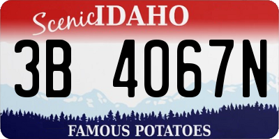 ID license plate 3B4067N