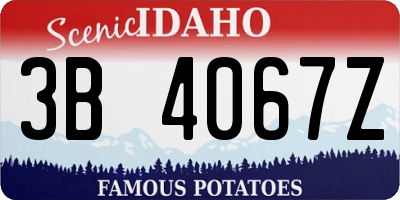ID license plate 3B4067Z