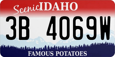 ID license plate 3B4069W