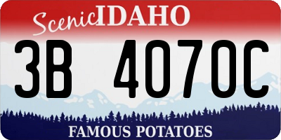 ID license plate 3B4070C