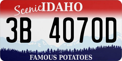 ID license plate 3B4070D