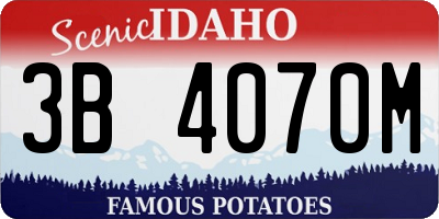 ID license plate 3B4070M
