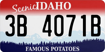 ID license plate 3B4071B