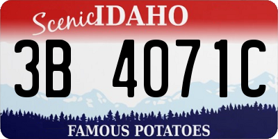 ID license plate 3B4071C