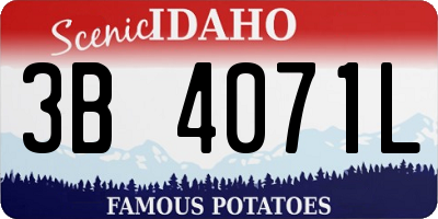 ID license plate 3B4071L