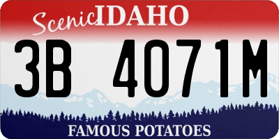 ID license plate 3B4071M