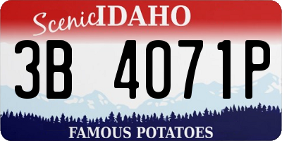 ID license plate 3B4071P