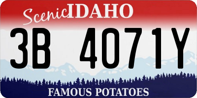 ID license plate 3B4071Y