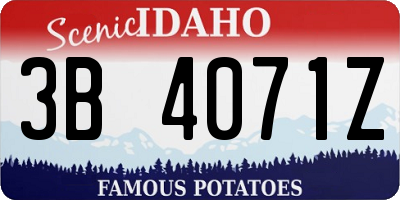 ID license plate 3B4071Z