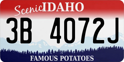 ID license plate 3B4072J