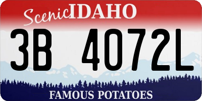 ID license plate 3B4072L