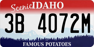 ID license plate 3B4072M