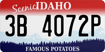 ID license plate 3B4072P