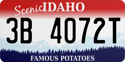 ID license plate 3B4072T
