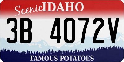 ID license plate 3B4072V