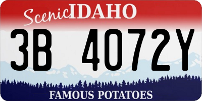 ID license plate 3B4072Y