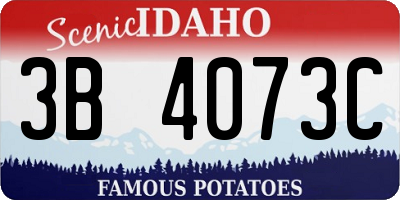 ID license plate 3B4073C
