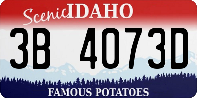 ID license plate 3B4073D