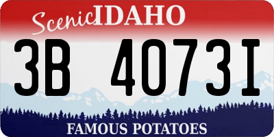 ID license plate 3B4073I