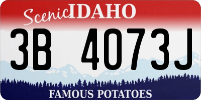 ID license plate 3B4073J