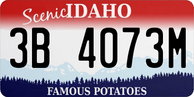 ID license plate 3B4073M