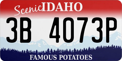 ID license plate 3B4073P