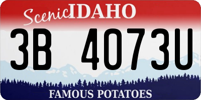ID license plate 3B4073U