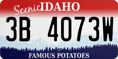 ID license plate 3B4073W