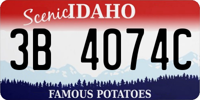 ID license plate 3B4074C