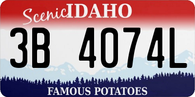 ID license plate 3B4074L