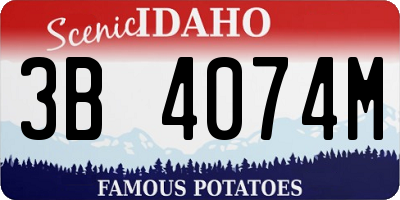 ID license plate 3B4074M