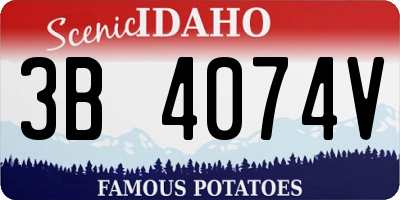 ID license plate 3B4074V
