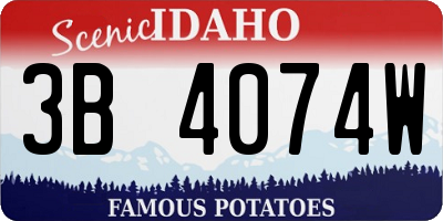 ID license plate 3B4074W